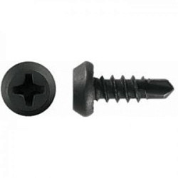 Саморезы "КЛОП" черный (со сверлом) 9,5 (3,5)